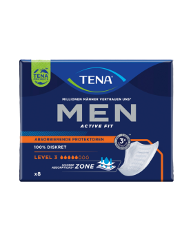 TENA MEN Level 3 Protektor Super, mittlere bis schwere Blasenschwaeche, 8 Stueck